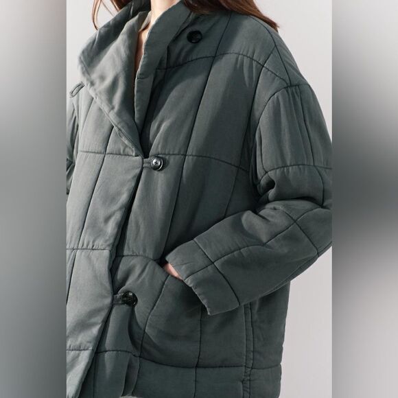 ZARA DOUBLE BREASTED QUILTED BOHO JACKET ZW COLLECTION - Picture 11 of 12